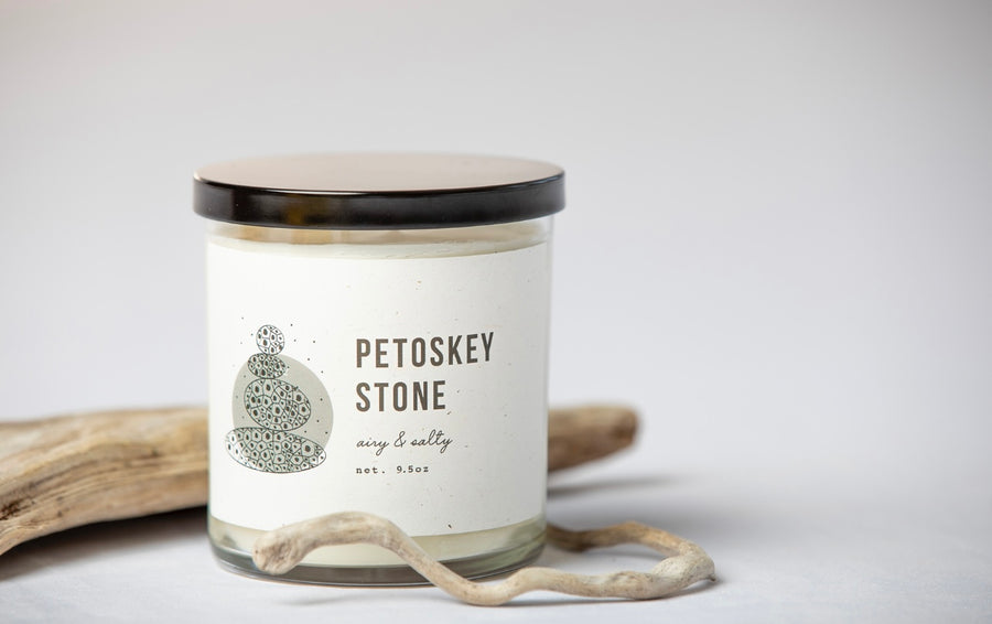 Petoskey Stone Candle Boxed